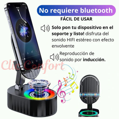 SonidoMax®: Soporte amplificador de sonido.