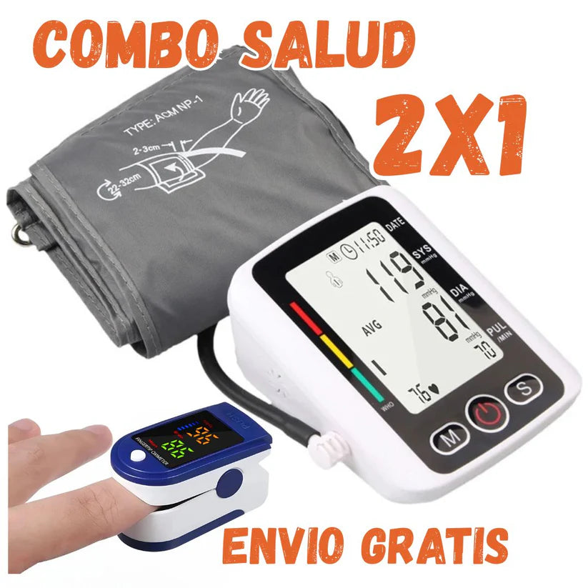Tensiómetro Digital voz en ESPAÑOL + Combo Oxímetro