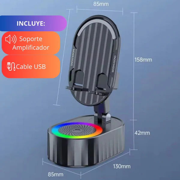 SonidoMax®: Soporte amplificador de sonido.