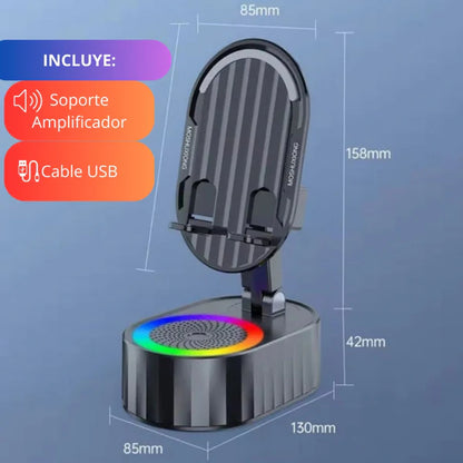 SonidoMax®: Soporte amplificador de sonido.