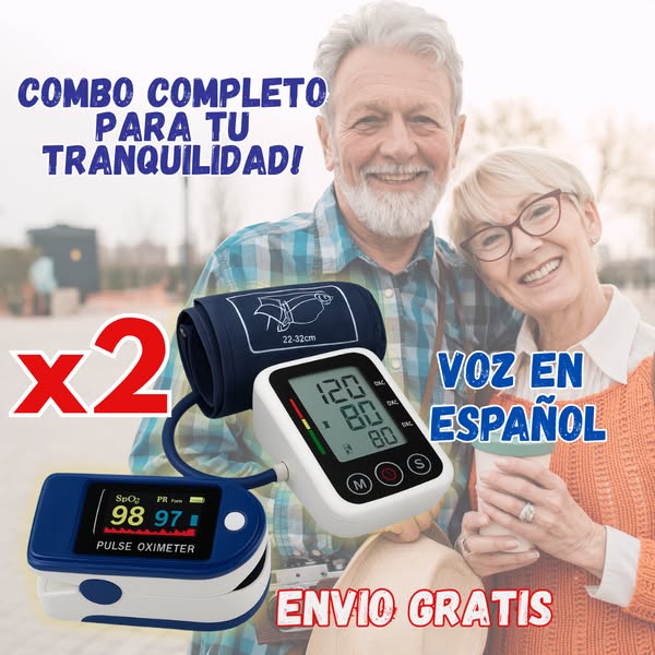 Tensiómetro Digital voz en ESPAÑOL + Combo Oxímetro